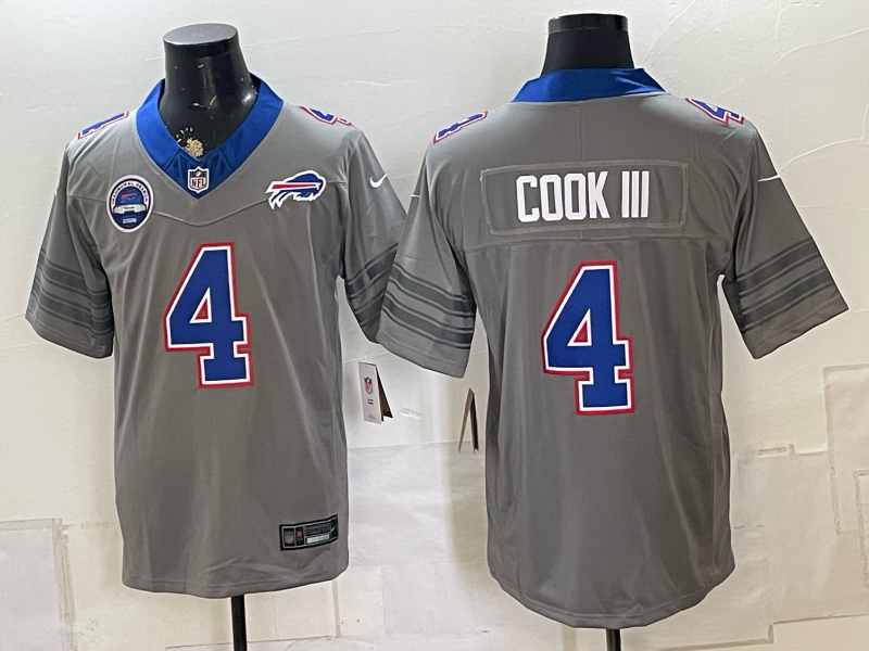 Men 2026 Buffalo Bills #4 Cook III grey Nike Limited NFL Jersey 081101->buffalo bills->NFL Jersey
